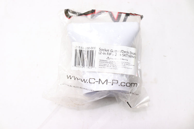 CMP Molded Deck Drain Socket White 2" FIP x 2" SKT x 4" 25533-000-000