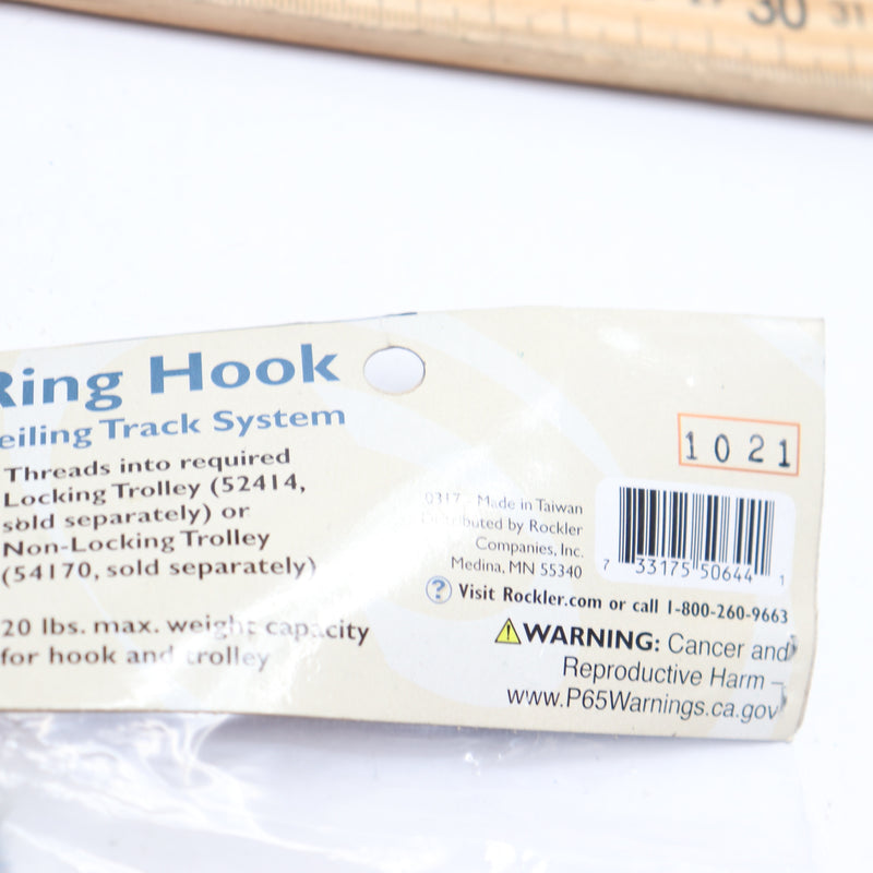 Rockler Ring Hook Ceiling Track System 20 Lb Capacity 0317