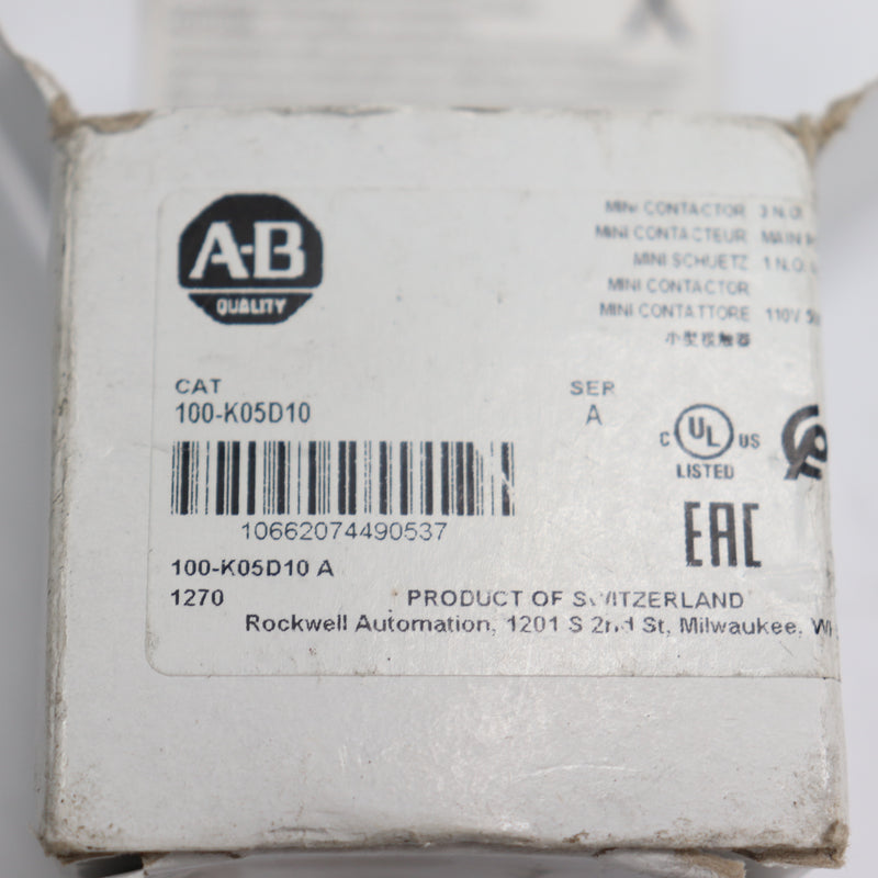 Allen-Bradley Contactor Miniature 5A 3P 120VAC Coil 1NO Auxiliary Contact