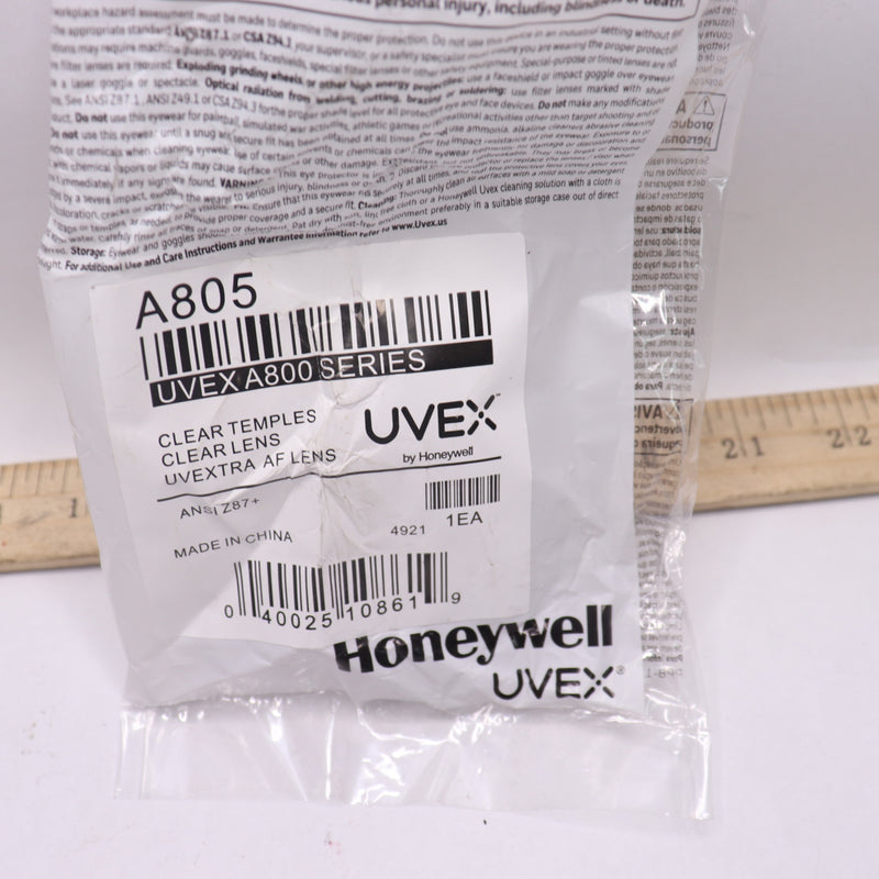 Honeywell A800 Series Safety Glasses With Clear Frame A805