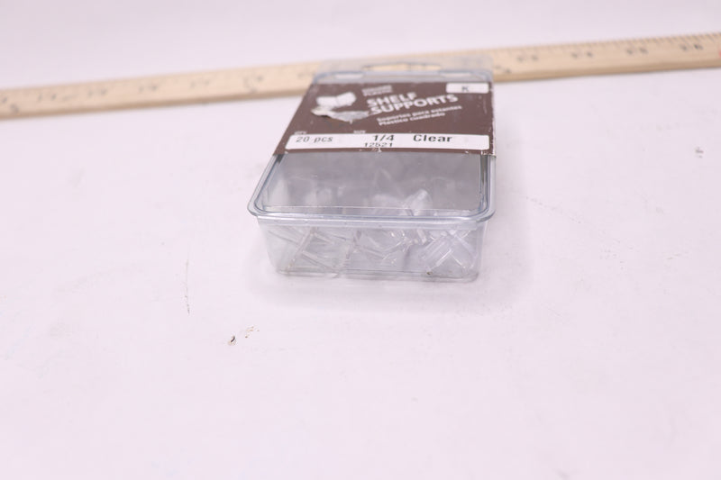 (20-Pk) Midwest Fastener Corp. Shelf Supports Clear 1/4" 12521