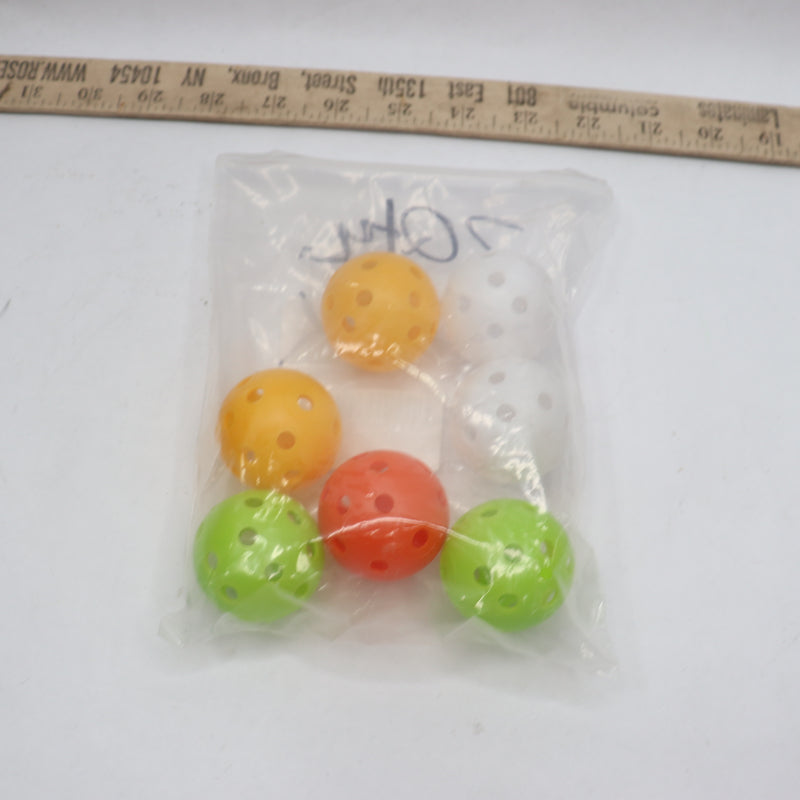 (7-Pk) Golf Balls Plastic Assorted 40mm for Swing Practice Driving Range