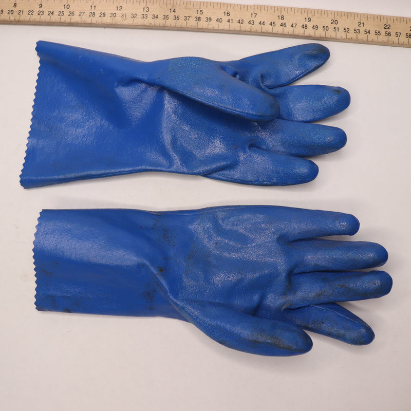 (Pair) North Nitri-Knit Lined Chemical Resistant Nitrile Gloves Blue Large