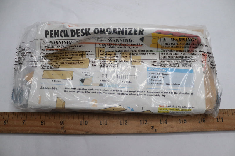 Home Depot Pencil Desk Organizer Workshop Wood Kit w/ Pin SEPT2022