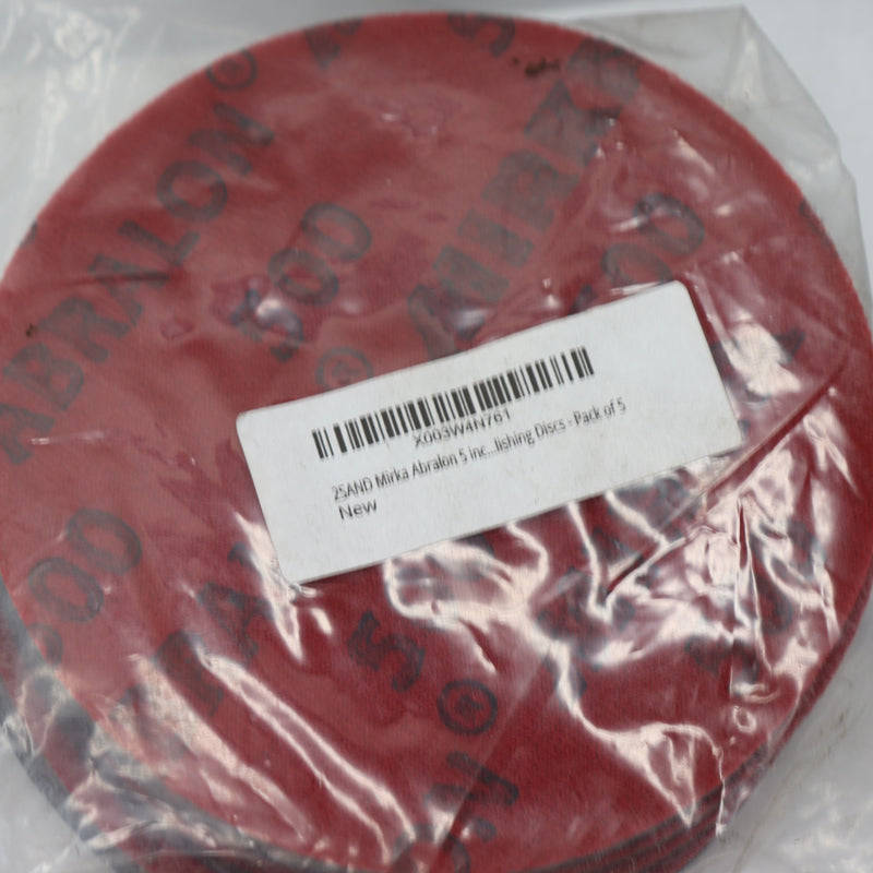(5-Pk) Abralon Hook & Loop Polishing Sanding Discs Red 5"