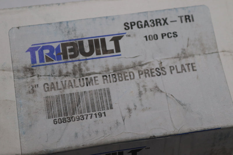 (100-Pk) Tri-Built Ribbed Press Plates Galvanized 3" SPGA3R-TRI
