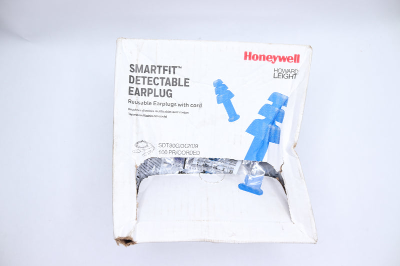(100-Pk) Honeywell Detectable Corded Earplugs With Detachable Poly Cord