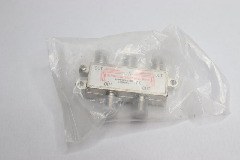 Digital 4-Way Coaxial Cable Splitter 2.5 GHz 5-2500MHZ