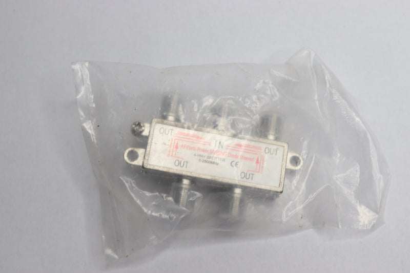 Digital 4-Way Coaxial Cable Splitter 2.5 GHz 5-2500MHZ
