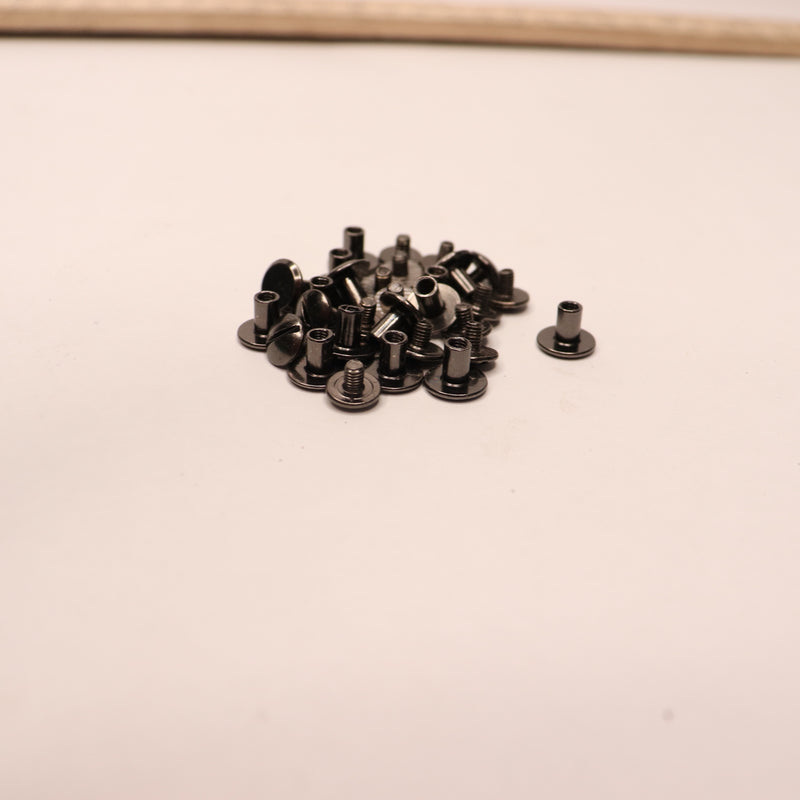 (15-Pk) LQ Industrial Chicago Screw Binding Rivet Round Slotted Head Carbon