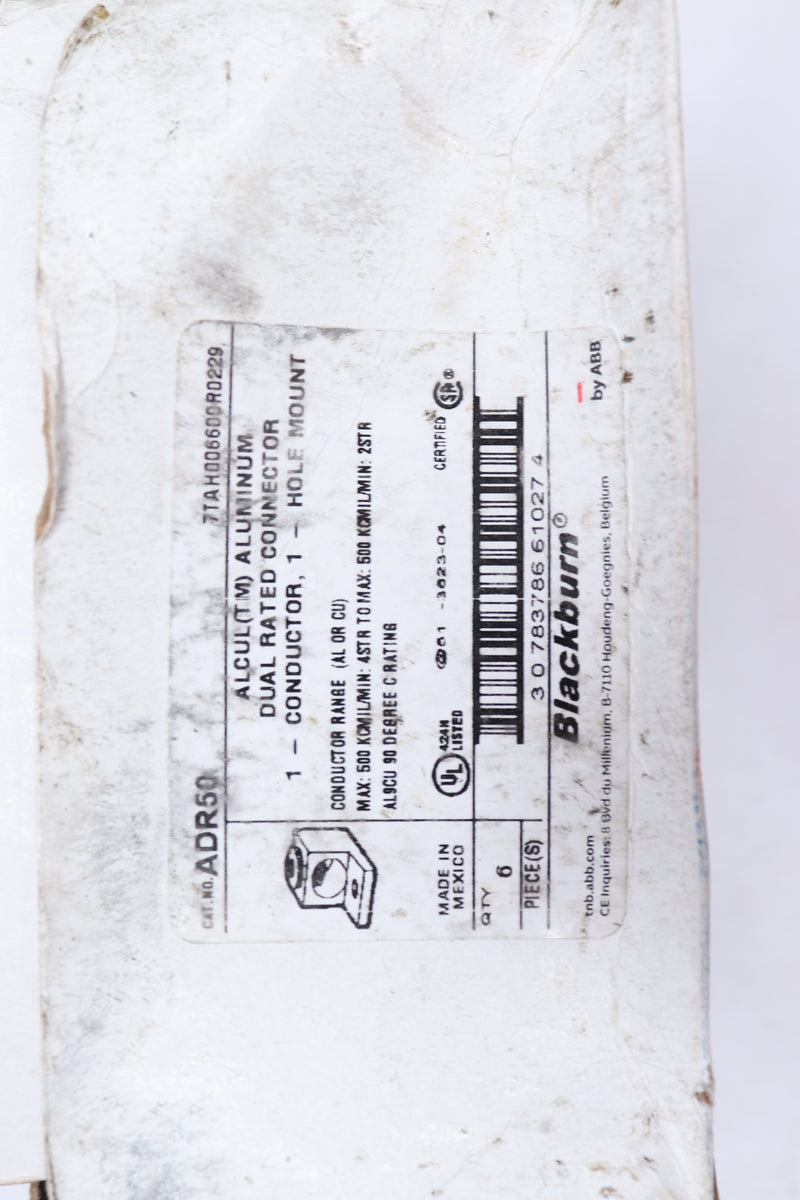 (6-Pk) Blackburn Mechanical Cable Lug Aluminum 2-13/16" L x 1-1/2" W x 1-9/16"
