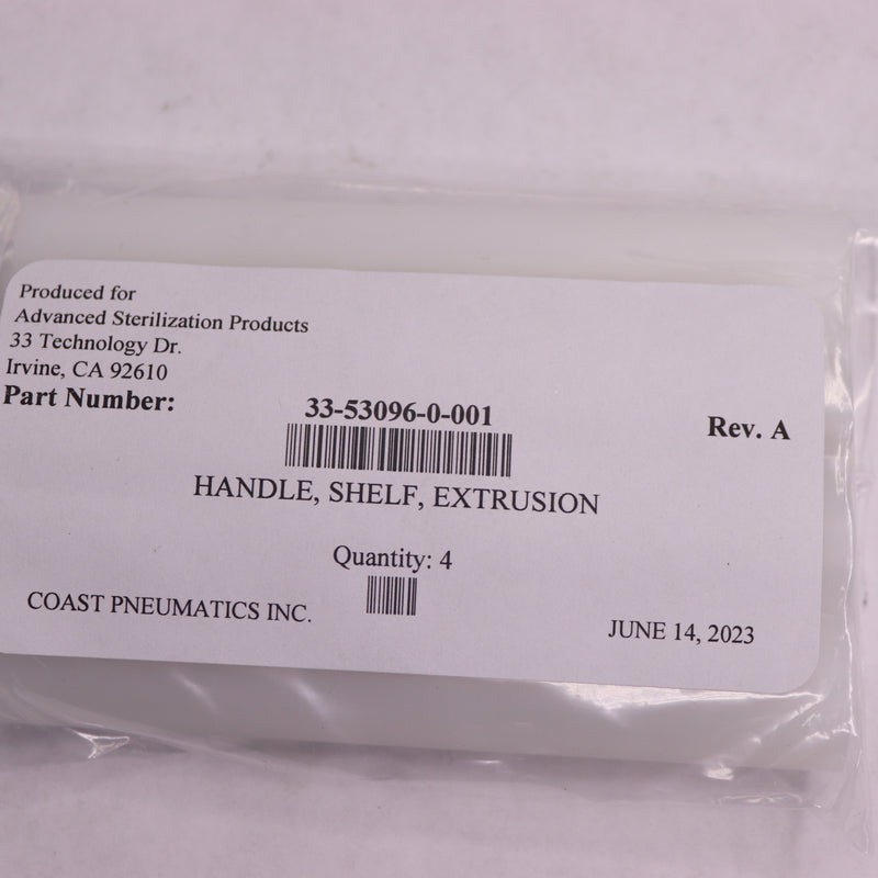 (4-Pk) Advanced Sterilization Products Shelf Handle Extrusion 33-53096-0-001
