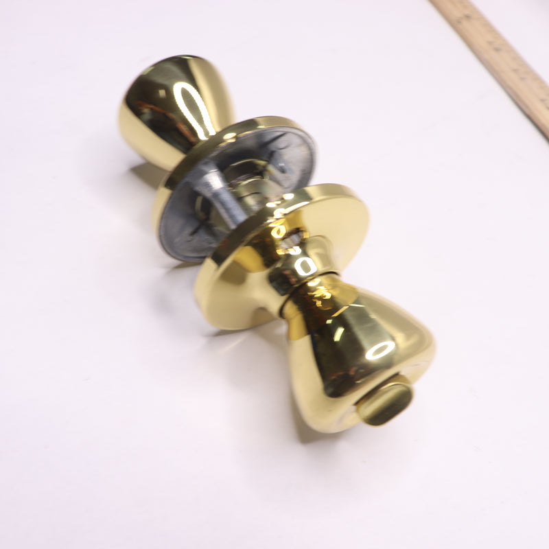 LSDA Key In Entry Knob Lock Classic Bright Brass Grade 3 6-Way 70C3K4