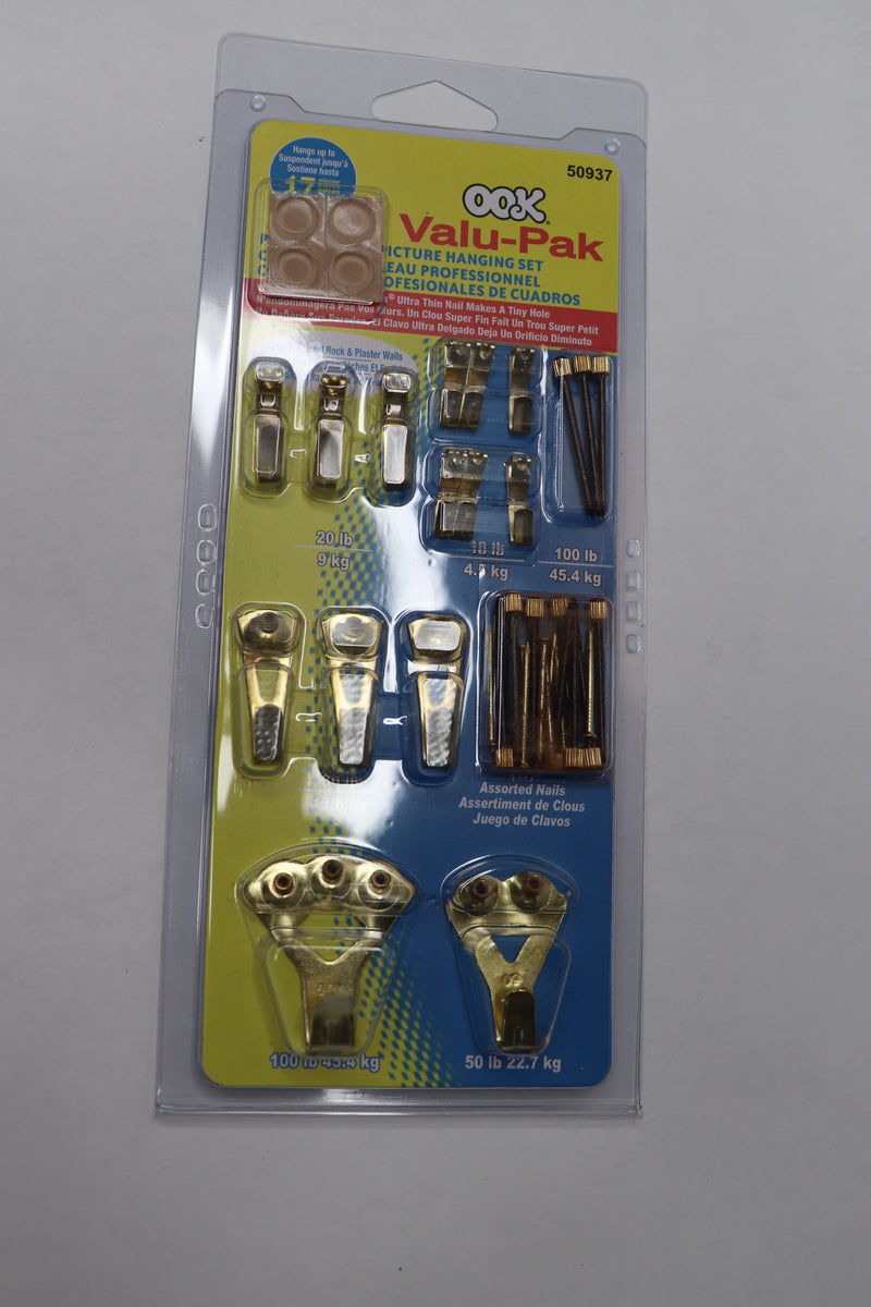 (4-Pk) OOK Picture Hanging Set Brass 50937