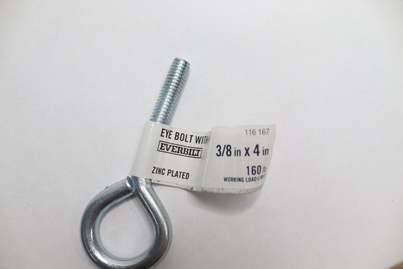 Everbilt Eye Bolt with Nut Zinc-Plated 3/8" x 4" 116 167