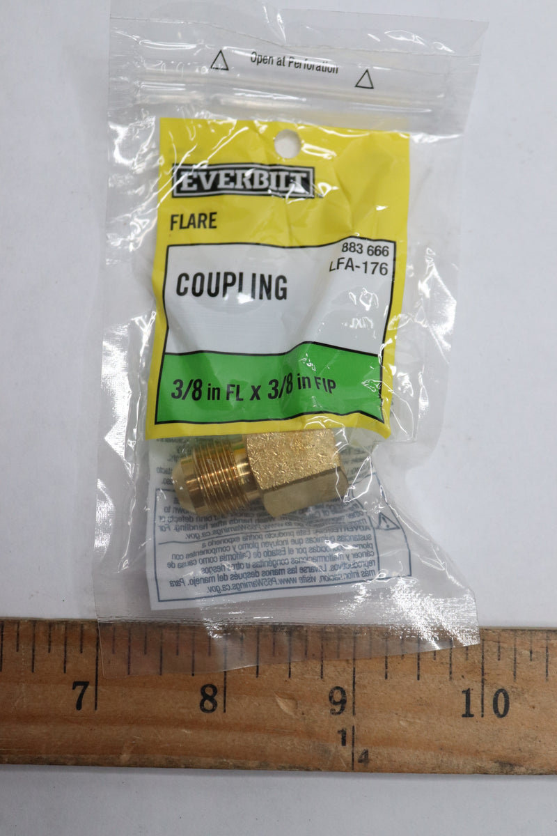 Everbilt Adapter Fitting Coupling Brass 3/8" Flare x 3/8" FIP 883 666 LFA-176