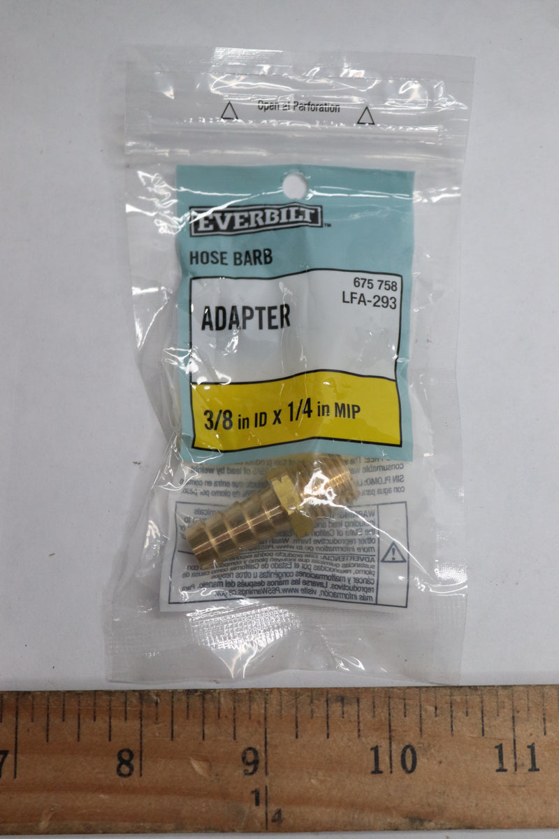 Everbilt Hose Barb Adapter Brass 3/8" I.D. Barb x 1/4" MNPT LFA-293