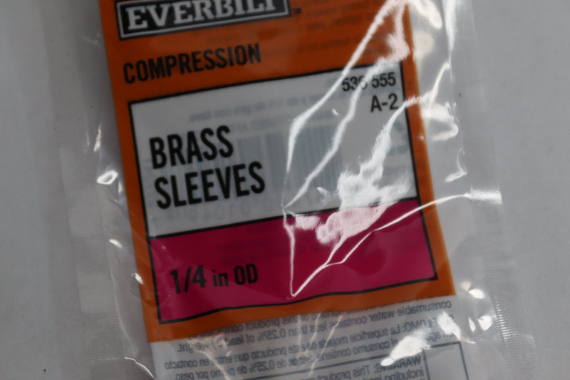 (3-Pk) Everbilt Sleeve Fittings Compression Brass 1/4" 536 555 A-2