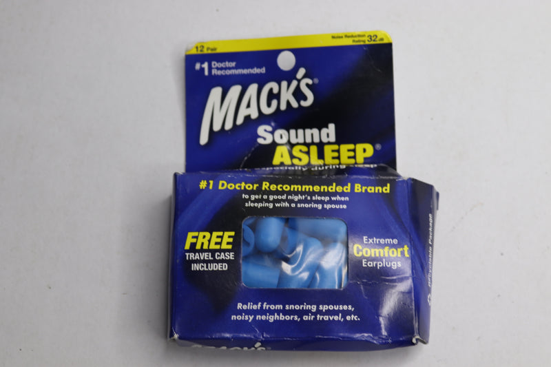 (12-Pair) Mack’s Sound Asleep Soft Foam Earplugs