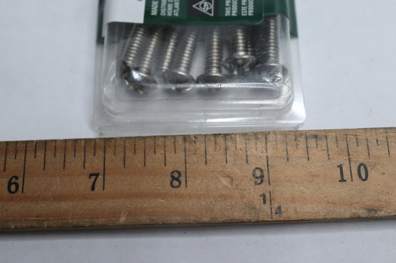 (10-Pk) Everbilt Round Head Combo Machine Screws Stainless 1/4"-20 x 2" 442 276