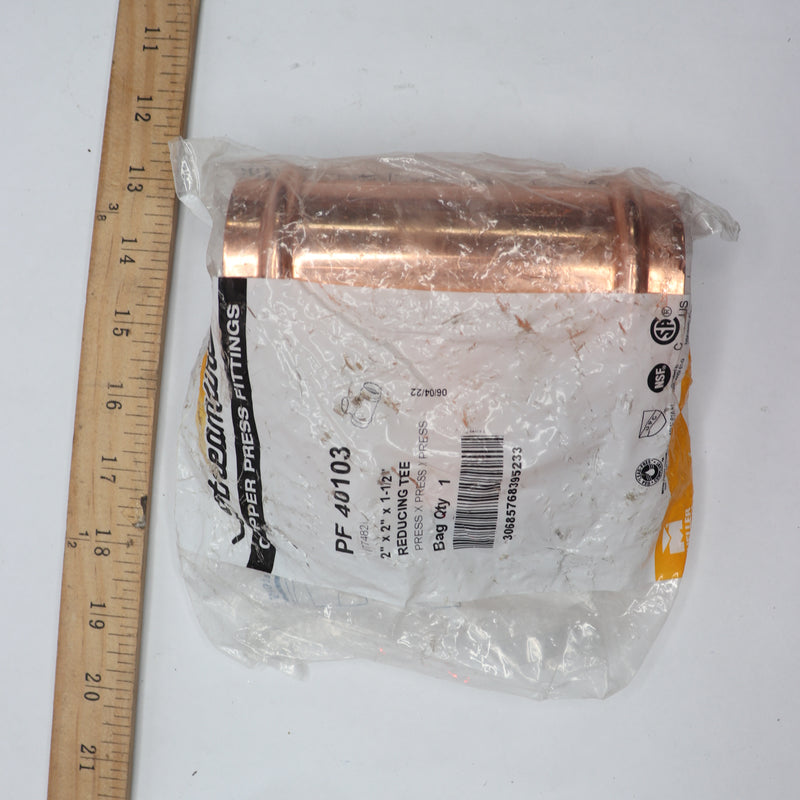 Mueller Reducing Tee Copper P X P X P 2" x 2" x 1-1/2" PF 40103