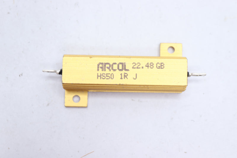 (20-Pk) Arcol HS Axial Box Chassis Mount Resistor ±5%  ±100ppm/C 1Ohm 50W