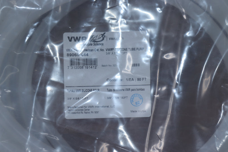 VWR Tubing Silicone 3/8" x 5/8" 50' 89068-444