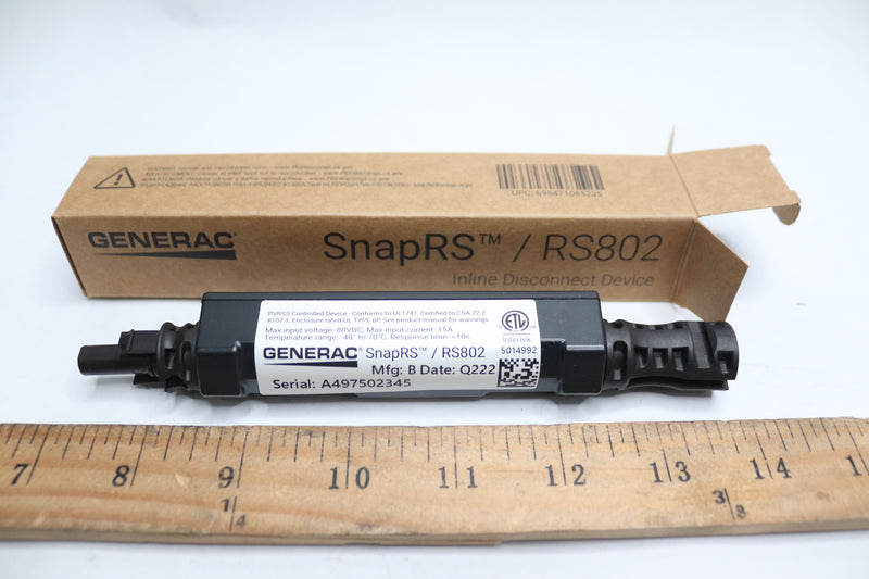 Generac SnapRS Inline Disconnect Device RS802 Q222 LOT/BULK Discount Available