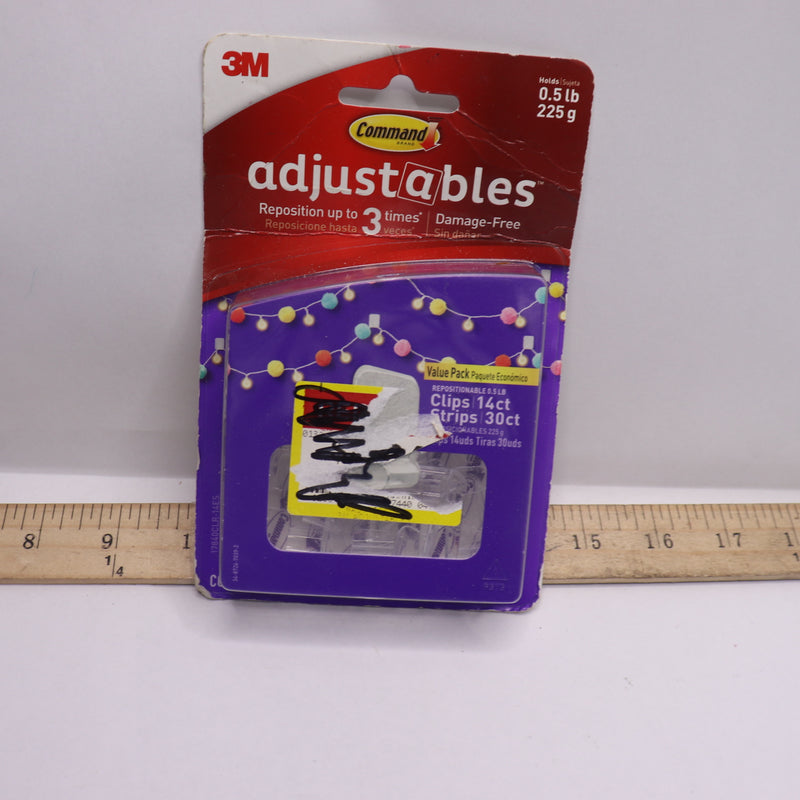 3M Adjustables Repositionable Clips Plastic 1/2lb