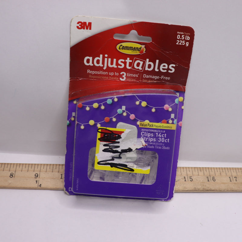 3M Adjustables Repositionable Clips Plastic 1/2lb