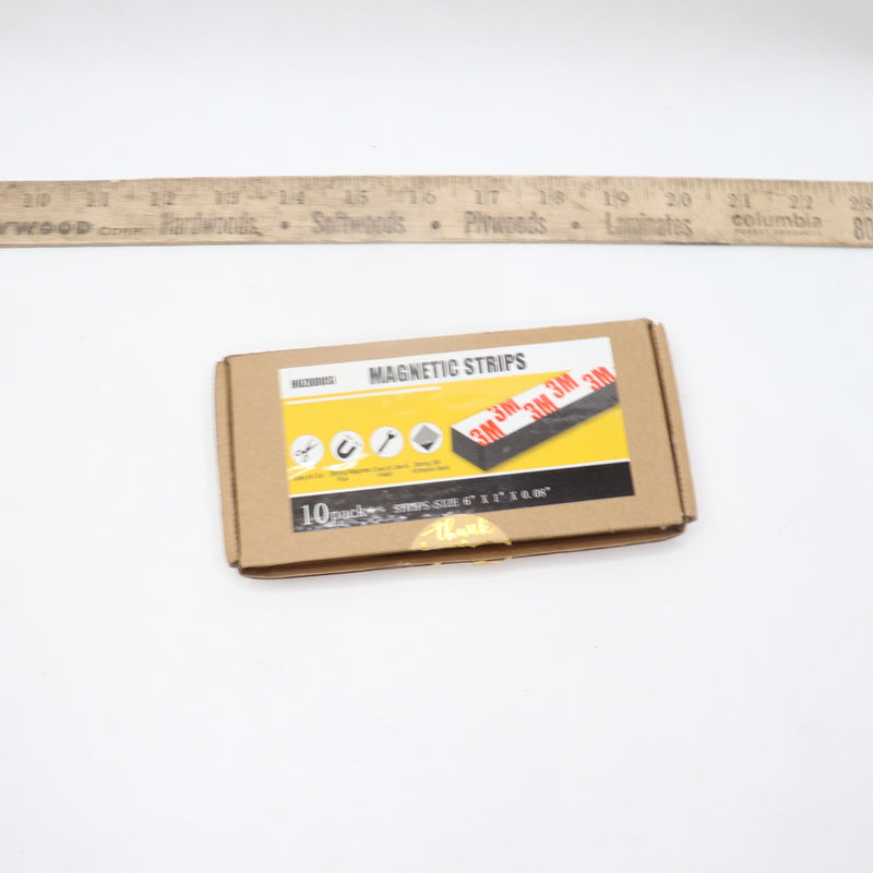 (10-Pk) Hozodusi Magnetic Strips Adhesive Backing 6" x 1" x 0.08"