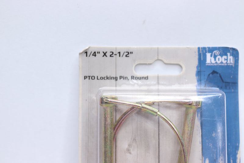 Koch Round Pto Locking Pin Yellow Zinc Plated 1/4" x 2-1/2" 4021421