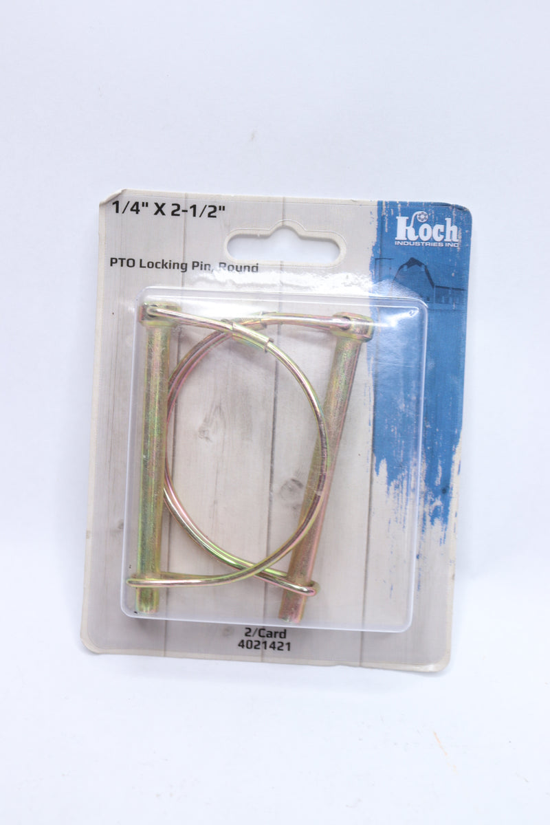 Koch Round Pto Locking Pin Yellow Zinc Plated 1/4" x 2-1/2" 4021421