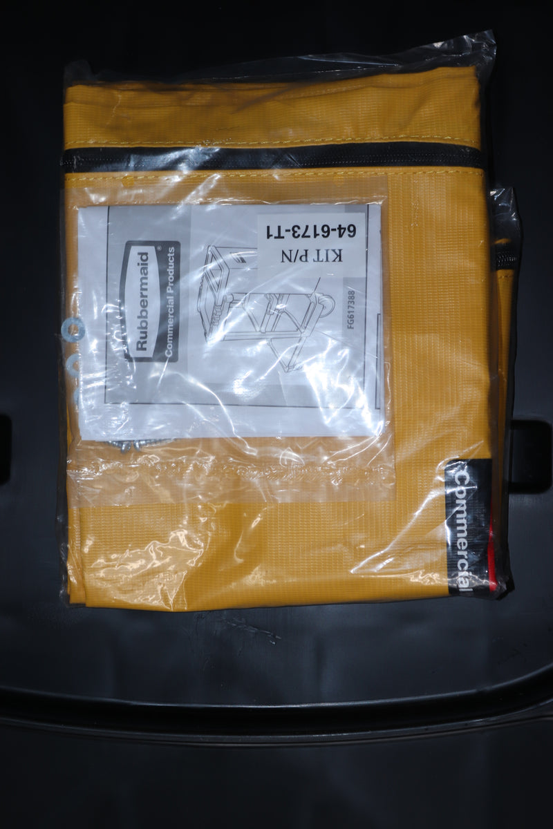 Rubbermaid Janitor Cart w/Zippered Yellow Vinyl Bag 64-6173-T1
