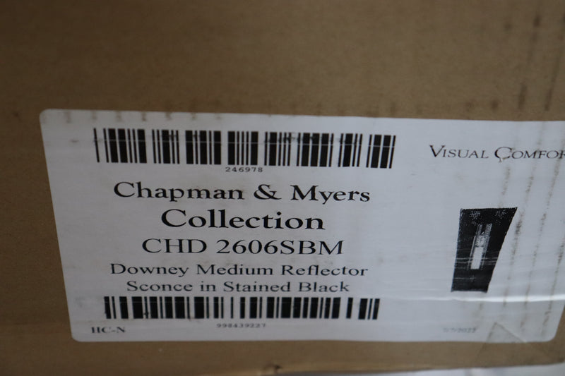 Champman & Myers Reflector Sconce Downey Medium Black Metallic 2606SBM