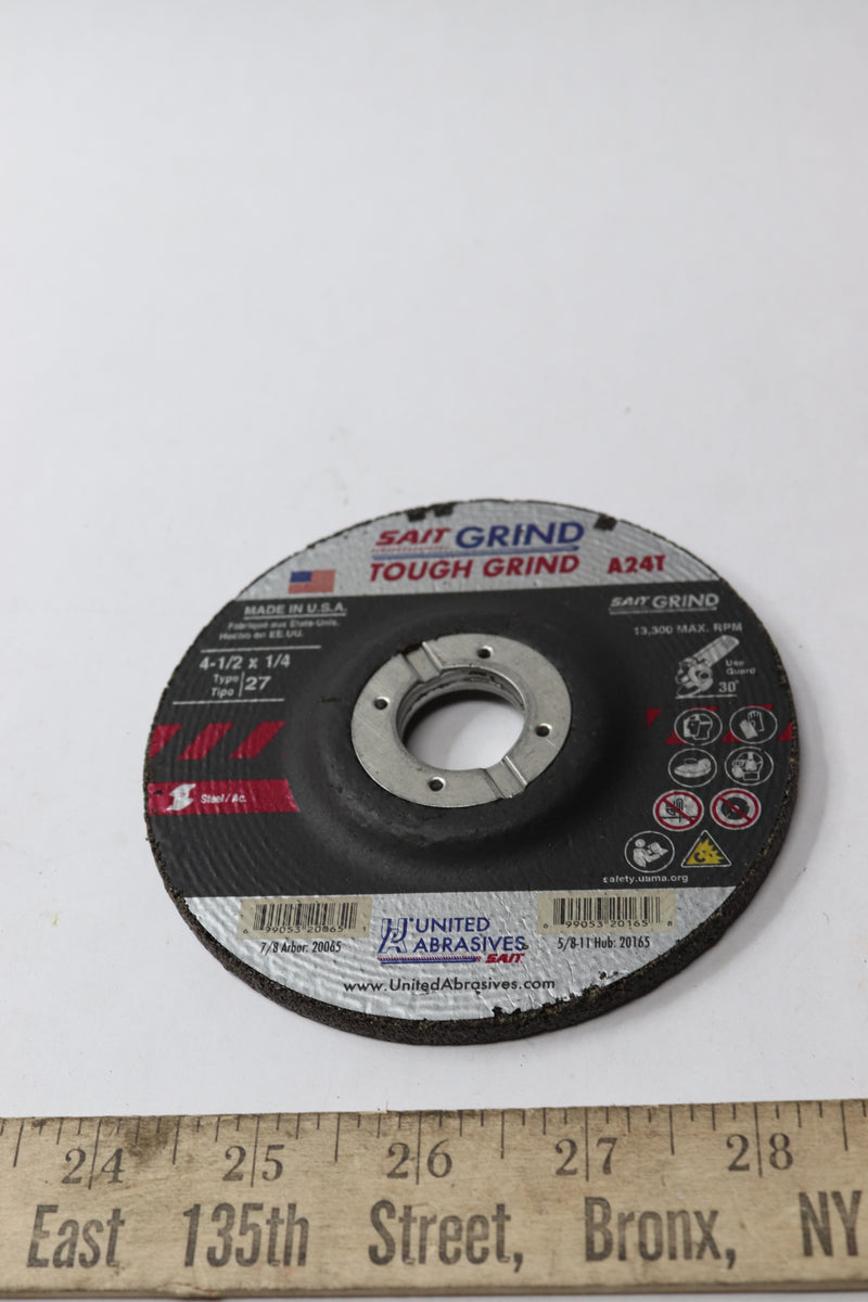 United Abrasives Depressed Center Wheel 4-1/2" x 1/4" x 7/8" 20065