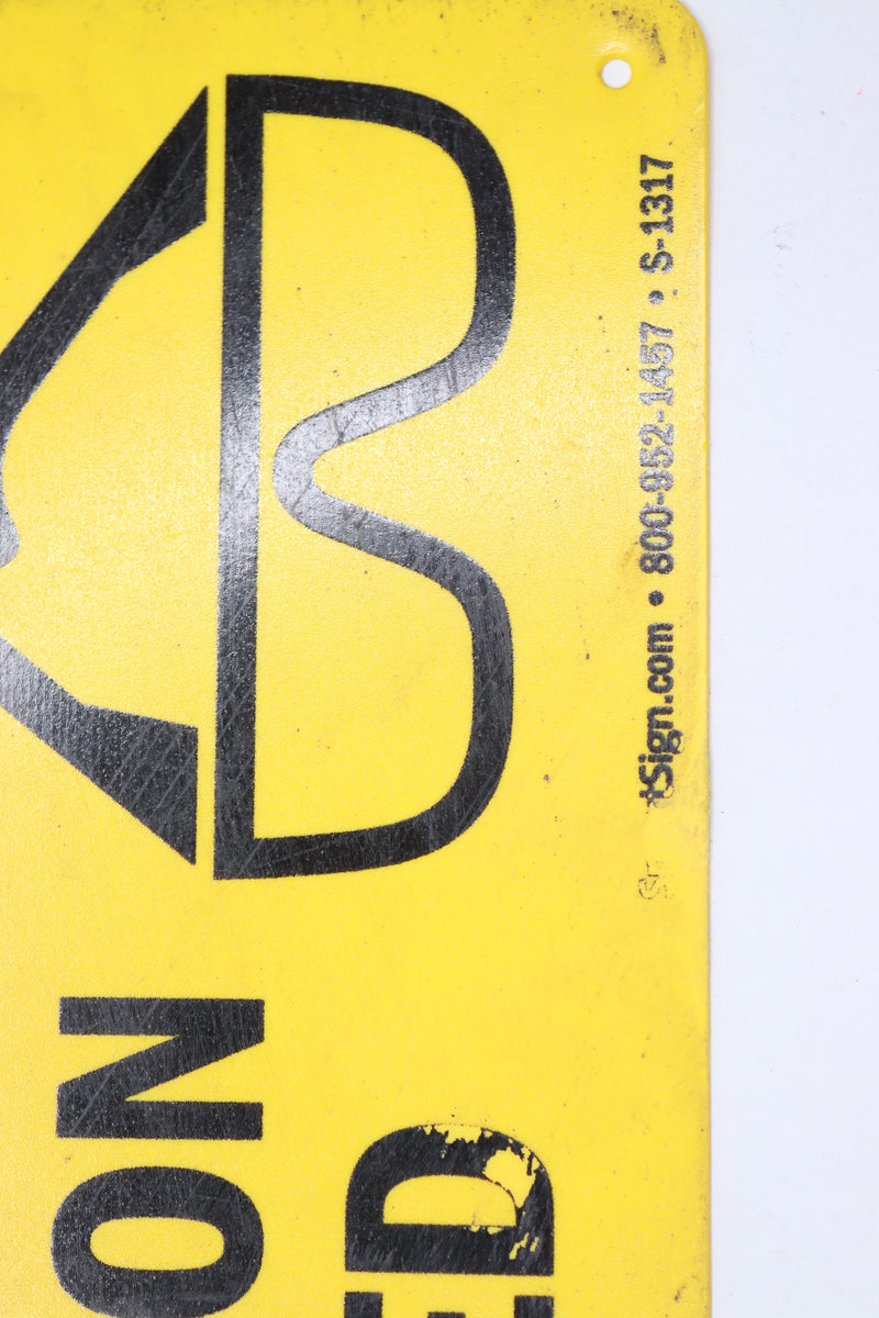 SmartSign Adhesive Vinyl OSHA Safety Sign 10" High x 14" Wide Black on Yellow