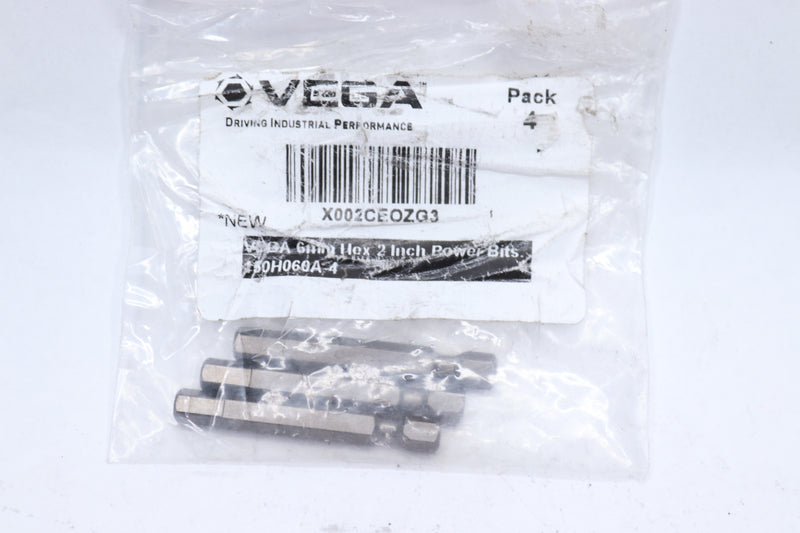 (3-Pk) Vega Hex Power Bit 6mm x 2" 150H060A-4 - Incomplete