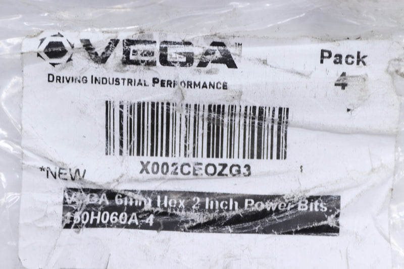 (3-Pk) Vega Hex Power Bit 6mm x 2" 150H060A-4 - Incomplete