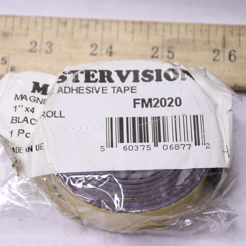 Master Vision Magnetic Adhesive Tape Roll Black 1" x 4' FM2020