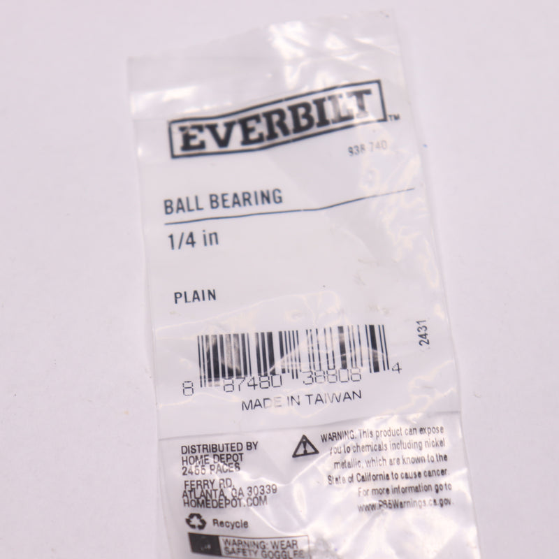 Everbilt Plain Ball Bearing Metallics Steel 1/4" 838808