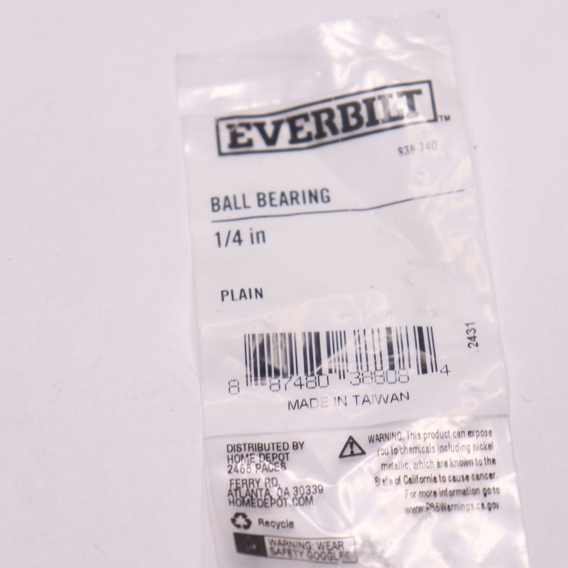 Everbilt Plain Ball Bearing Metallics Steel 1/4" 838808