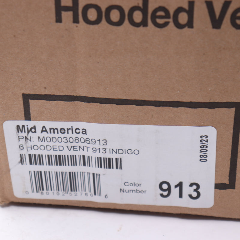 Mid America Hooded Vent 913 Indigo 6" M00030806913