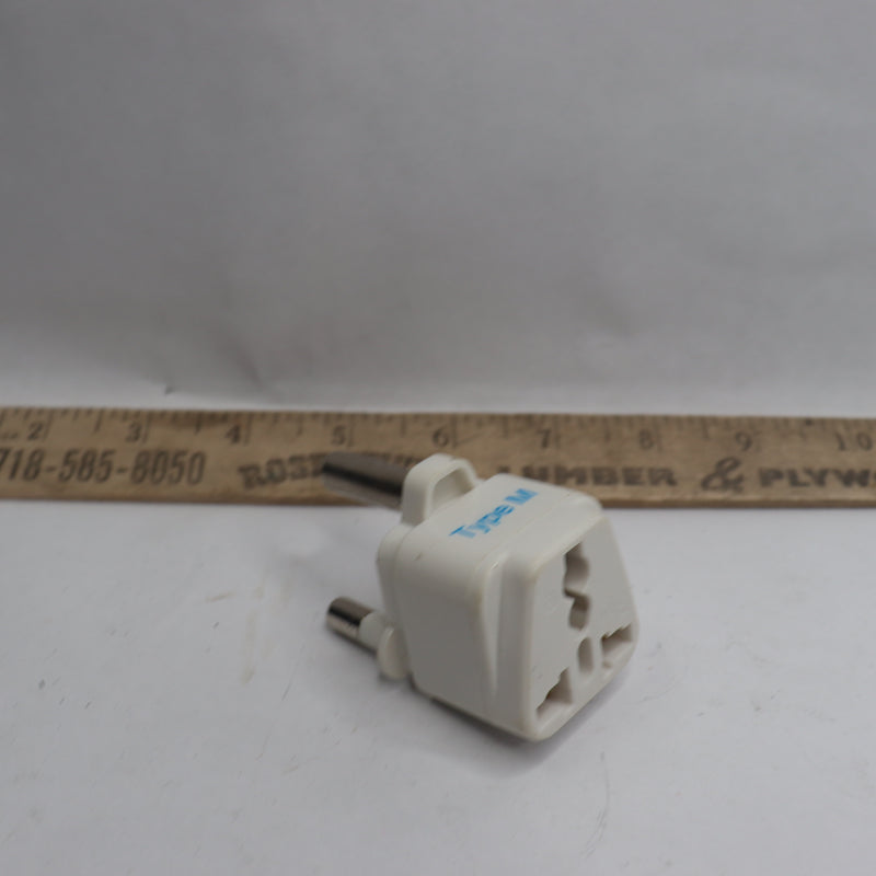 3 Outlet Travel Adapter Plug For South Africa 250 V 4" x 3" x 2" Type M