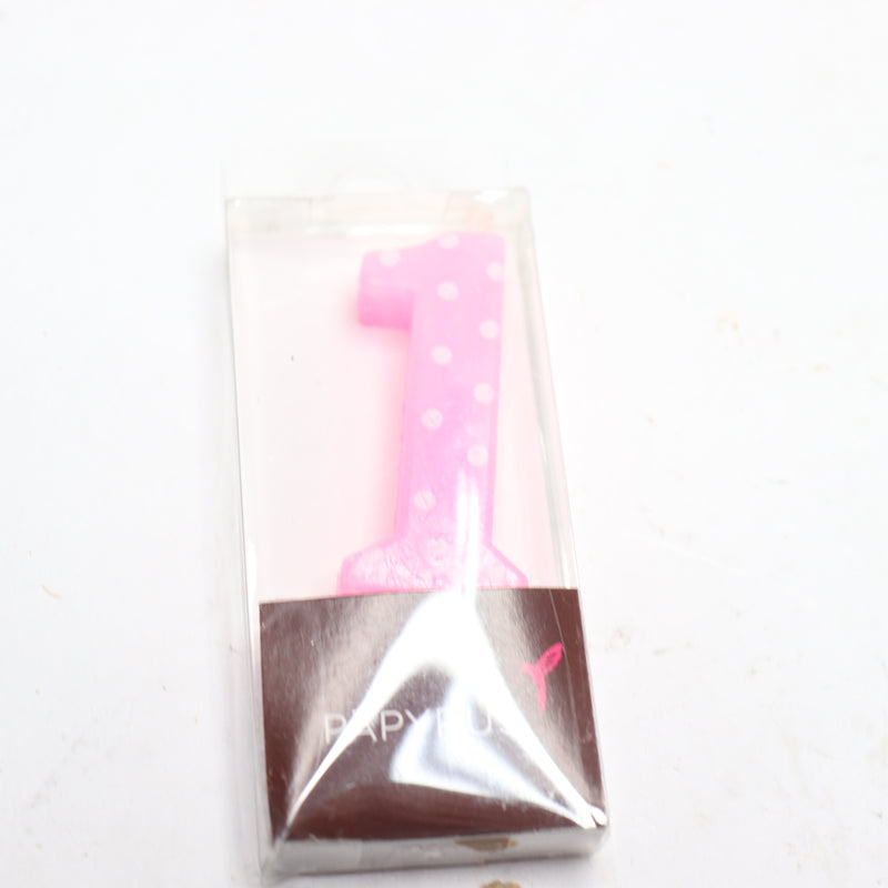 Papyrus Polka Dot Number 1 Birthday Candle Pink 05139822