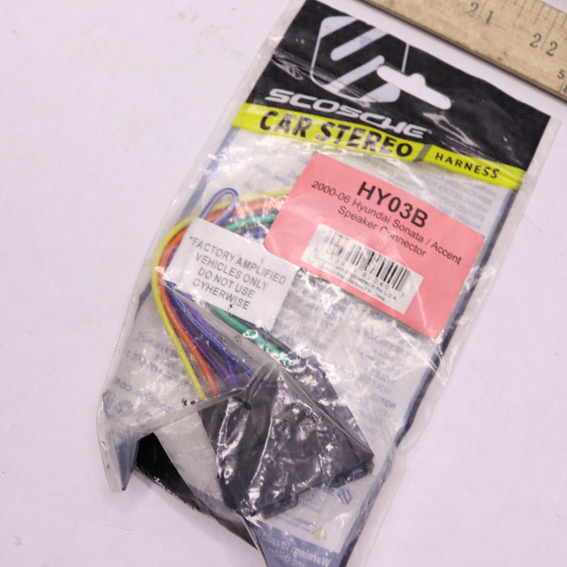 Scosche Power Speaker Connector Wire Harness Color Coded Black HY03B