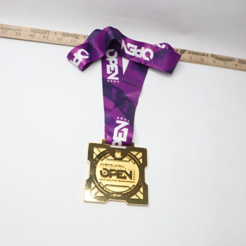 No Gi Championship Medal Gold Plated Purple 3-5/8" x 3-1/2"