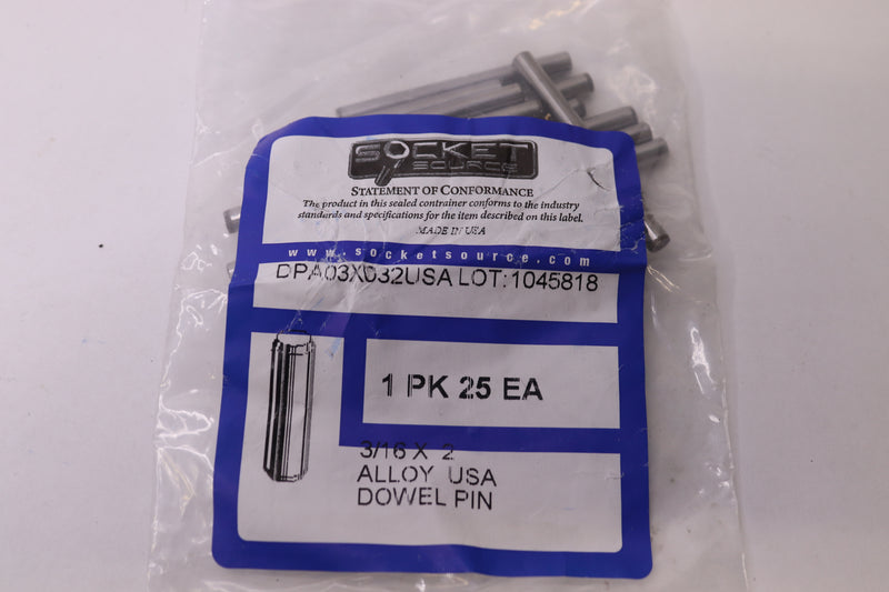 (25-Pk) Socket Source Alloy Dowel Pins DPA03X032