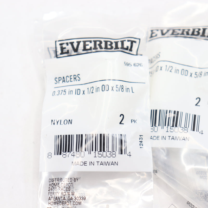 (5-Pk) Everbilt Spacers Nylon White 5/8" x 1/2" 815038