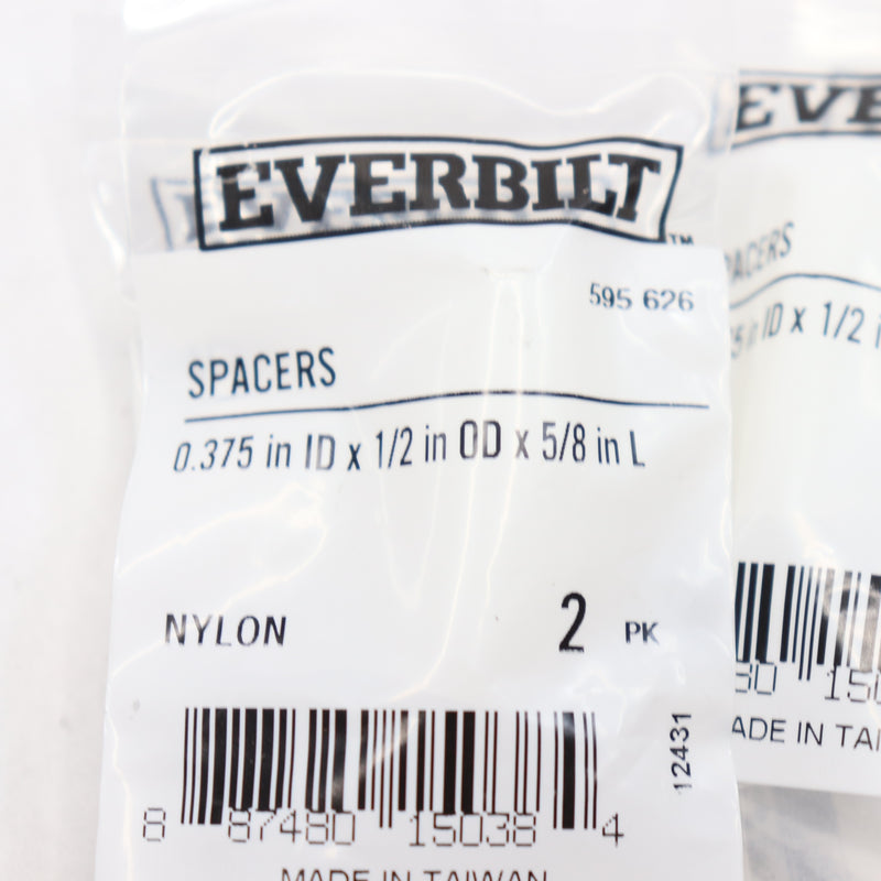 (5-Pk) Everbilt Spacers Nylon White 5/8" x 1/2" 815038